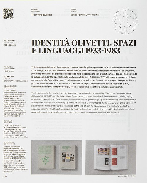 Olivetti Identities in ADI Design Index 2023